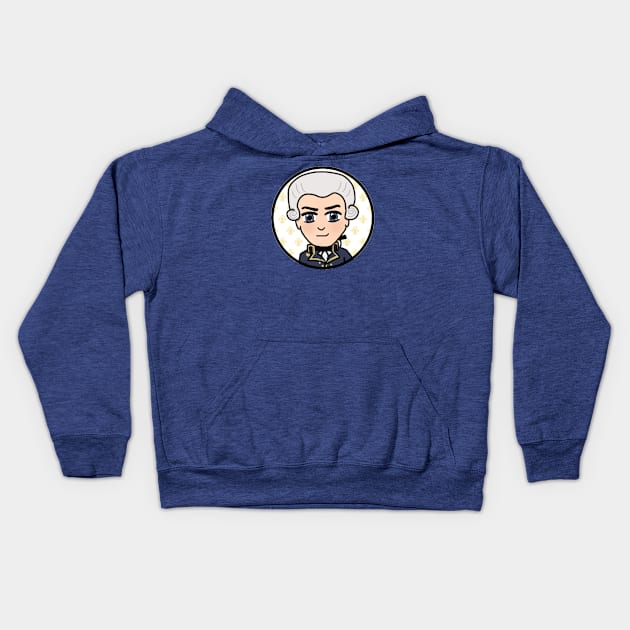 Patriot Portrait - Chibi Marquis de la Fayette Kids Hoodie by Aeriskate